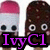 Pixelated character with pink top, white middle, and brown bottom, displaying two eye positions and purple text.