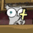 A 3x2 contact sheet of a pixel art animation featuring a gray cartoon cat with large eyes holding a yellow cross, surrounded by black text panels on a purple border.