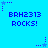 Blue background with repeated pixelated text 'BRH2313 ROCKS!' and purple star icons in a pattern