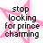 A 48x48 pixel animated buddy icon featuring a pink star background with black text split across two frames reading "stop looking for prince charming" and "Cinderella's already got him".