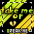 identical pixelated icons featuring yellow and green diagonal stripes, a broken heart symbol, and text reading 'take me or BREAK ME' in green and white