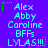 Pixelated text list on purple background with green star accents, showing names and phrases in cyan font.