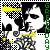 Pixelated icon with black-and-white checkered background, yellow horizontal bar, and green vertical text reading "GREEN GRAY" on right side.