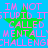 A static image with a bright blue background, green star shapes, and repeated pink text reading "IM NOT STUPID IT;TUPID IT CALLED MENTALL' MENTALLY CHALLENGE".