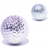 Two pixelated circular icons with gradient shading, one larger on the left and one smaller on the right, both featuring light purple and white tones with dark accents.