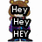 Animated sequence showing a character with repeated 'Hey' text, transitioning to a heart with wings and 'Will' text, then to a person in red and gold attire.