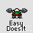 Pixel art of a weightlifter holding a barbell above the head with green and red accents, below text reading Easy Does It.
