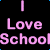 Animated contact sheet of a repeating pattern with pink text and blue lines on black background, showing multiple frames of the same icon design.