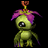 A pixelated green cartoon character with purple hair and a flower on its head stands next to stylized text reading "Anime IM" and "COM" on a black background.