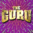 Animated sequence showing 'THE GURU' text in gold 3D letters against a purple radial burst background, with one frame containing a gray rectangular overlay.