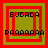 Four identical square display pixelated text "BUDADA" and "PAAAAAAA" within nested red and green borders, with varying central square patterns