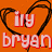 Pixelated orange background with black heart outline containing red-and-white text reading 'ily bryan' in two lines.