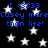 Blue text on black background with white stars, repeating 'I <3333 Casey more than life!' in two lines.