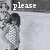 A grayscale animated icon shows a person in a patterned dress with hands on hips, transitioning text from 'please' to 'notice' to 'me'.