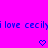 A static pixel art image with a bright pink background displaying blue text and two heart symbols.