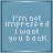 A 3x3 contact sheet of eight animated frames showing a blue background with white pixelated text "I'm not impressed I want you back" in various states of animation including ellipses and partial text visibility.