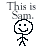 Pixelated stick figure with a round head and smile, shown in multiple poses across four with text above and below
