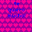 Pixelated image with repeating pink heart pattern on purple background, blue text 'te quiero mucho!' repeated twice.