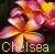 A pixelated flower image with yellow text 'Chelsea' at the bottom, featuring a heart symbol that changes from yellow to red