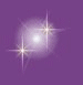 Purple background with multiple white glowing orbs and starbursts in varying positions across three