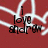 Red background with white light streaks and black text reading 'I love shroom' in a pixelated font.