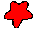 Six pixelated star shapes in red, orange, yellow, green, blue, and purple arranged in two on a gray background with black outlines
