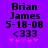 Purple background with black text reading 'Brian James 5-18-08 <333' and five pink stars, where the third star changes from light to dark.