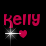 Animated contact sheet showing three frames of a pixelated buddy icon with pink text, hearts, and sparkles on black background.