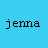 repeated text elements on a blue background, with alternating black and white 'jenna is cool' phrases