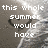 A pixelated beach scene with a heart drawn in sand, overlaid with white text reading 'this whole summer would have been better if u were there wit me <333333'.