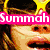 six pixelated images with overlaid text: a person wearing sunglasses and a star headband, colorful abstract shapes, a beach scene, pink polka dots, a flower-like shape, and a woman in a bikini