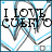 Animated icon with blue and gray chevron background, displaying sequential text: 'I LOVE CUBER', 'G26 L', 'OY 25 23 22' across frames.