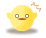 Two pixelated yellow chick icons side-by-side on a white background, one with open eyes and a zigzag line above its head, the other with closed eyes and blush marks.