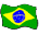 Animated sequence of national flags with pixelated transitions between Brazil, France, Italy, Spain, and United States flags.