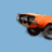 Animated orange Dodge Charger with '01' on side, multiple character faces below, and 'Dukes of Hazzard' text with star logo.