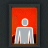 Static pixel art icon of a simplified human figure against a red background with dark borders, rendered in low resolution.