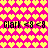 Pixelated heart pattern with alternating yellow and pink hearts on a bright background, featuring repeated text "Clark <9 <9" in black block letters.