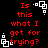 Red pixel text on black background with white geometric shapes, repeating 'Is this what I get for trying?' in four identical