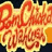 A static pixelated image of stylized text in red and yellow tones against a dark background with orange accents.