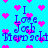 Pixelated blue background with pink hearts and repeated text "I Love Josh Herdlick" in blue and pink pixelated font.