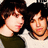 Two people with dark hair appear in a pixelated image on a bright pink background with cyan text reading "Dete Wentz. Hott!!" and "Ryan Ross Hott!!"