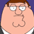 Animated contact sheet of Peter Griffin from Family Guy showing five sequential facial expressions in a 3x2 grid layout with purple and blue backgrounds.