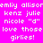 Pixelated text on bright pink background with green highlighted sections, showing repeated names and phrases in white blocky font.