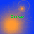 Green text 'Rose' appears over a blue background with orange circular light effects that shift position across frames.