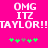 Pixelated text on bright pink background with green and gray star-like symbols below.