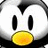 Pixelated penguin mascot icon with yellow beak and black-and-white coloring alongside text reading "Penguins Rule!!" on a white background.