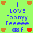 Pixelated green background with blue text and heart icons, showing animated color changes in hearts between frames.