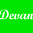 Six colored squares arranged in a , each containing the word 'Devan' in white cursive text