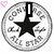 Animated Converse All Star logo with a black star, silver text ring, and green shoe graphic below.