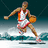 Pixelated basketball player in white and orange uniform dribbling ball, with green text "BALL IN!" on right side.